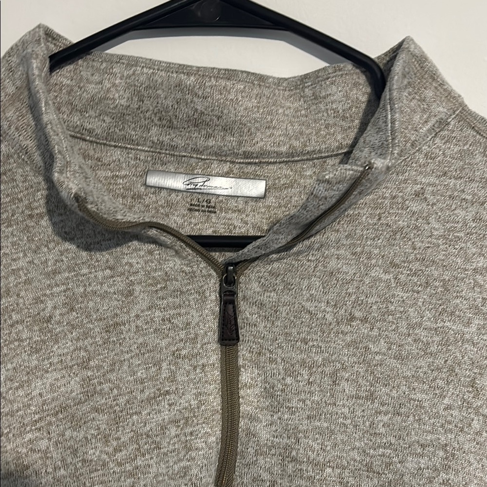 Men's Gray Quarter-Zip Sweater - Picture 2 of 4
